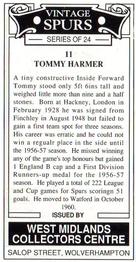 1993 West Midlands Collectors Centre Vintage Spurs #11. Tommy Harmer Back