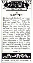 1993 West Midlands Collectors Centre Vintage Spurs #22. Bobby Smith Back