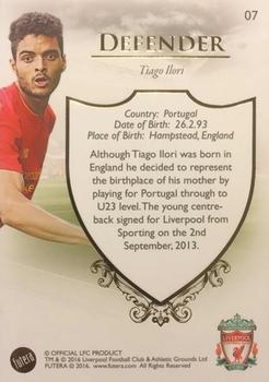 2016 Futera Unique Liverpool Premier #07 Tiago Ilori Back