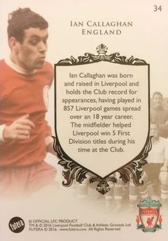 2016 Futera Unique Liverpool Premier #34. Ian Callaghan Back