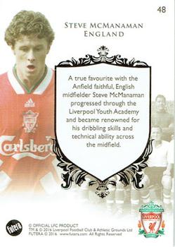 2016 Futera Unique Liverpool Premier #48. Steve McManaman Back