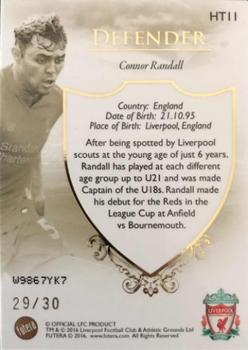 2016 Futera Unique Liverpool Premier - Heritage #HT11 Connor Randall Back