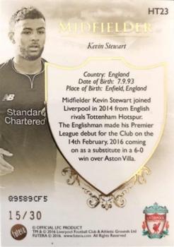 2016 Futera Unique Liverpool Premier - Heritage #HT23 Kevin Stewart Back