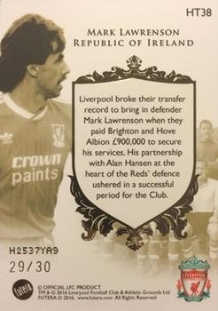 2016 Futera Unique Liverpool Premier - Heritage #HT38 Mark Lawrenson Back