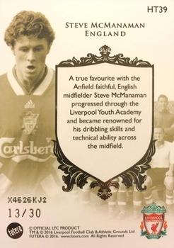 2016 Futera Unique Liverpool Premier - Heritage #HT39 Steve McManaman Back