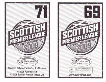 2009 Panini Scottish Premier League Stickers #69 / 71 Mark Wilson / Shaun Maloney Back