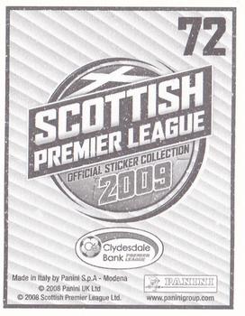 2009 Panini Scottish Premier League Stickers #72 Shaun Maloney Back