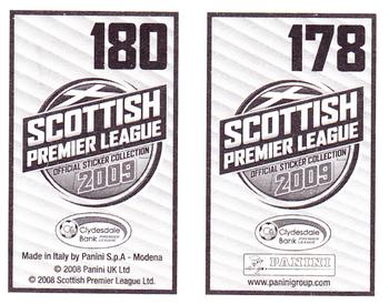 2009 Panini Scottish Premier League Stickers #178 / 180 Tomas Cerny / Brian Easton Back