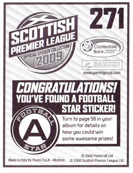 2009 Panini Scottish Premier League Stickers #271 Kevin McCann Back