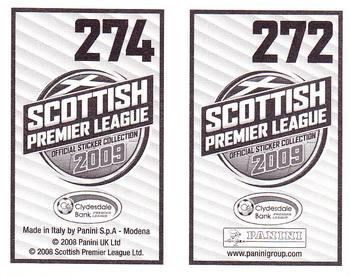 2009 Panini Scottish Premier League Stickers #272 / 274 David Van Zanten /Chris Hogg Back