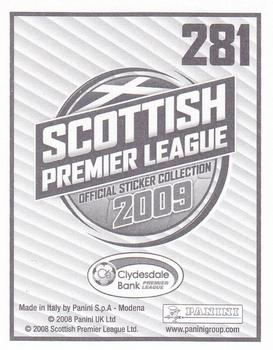 2009 Panini Scottish Premier League Stickers #281 Steven Fletcher Back