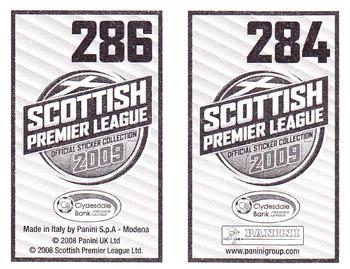 2009 Panini Scottish Premier League Stickers #284 / 286 Alan O'Brien / Joe Keenan Back