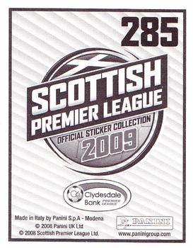 2009 Panini Scottish Premier League Stickers #285 Alan O'Brien Back
