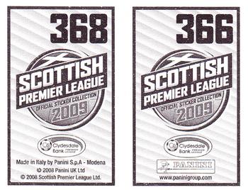 2009 Panini Scottish Premier League Stickers #366 / 368 Grant Murray / Gavin Skelton Back