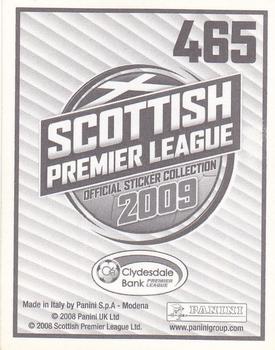 2009 Panini Scottish Premier League Stickers #465 Steven Whittaker Back