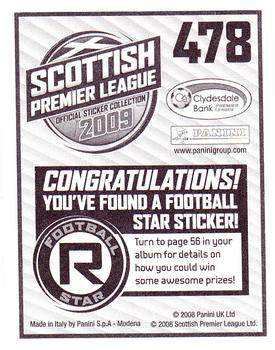 2009 Panini Scottish Premier League Stickers #478 Jack Ross Back