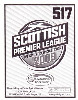 2009 Panini Scottish Premier League Stickers #517 Club Captains Back