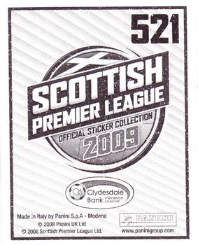 2009 Panini Scottish Premier League Stickers #521 Club Captains Back