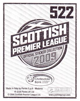 2009 Panini Scottish Premier League Stickers #522 Club Captains Back