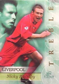 2001 Futera Platinum Liverpool The Treble #TR2. Nick Barmby Front