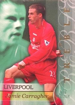 2001 Futera Platinum Liverpool The Treble #TR3. Jamie Carragher Front