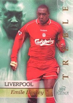 2001 Futera Platinum Liverpool The Treble #TR8. Emile Heskey Front