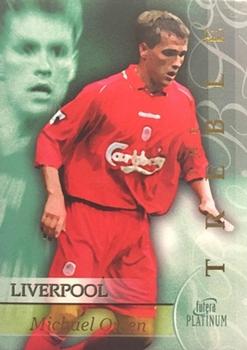 2001 Futera Platinum Liverpool The Treble #TR12. Michael Owen Front