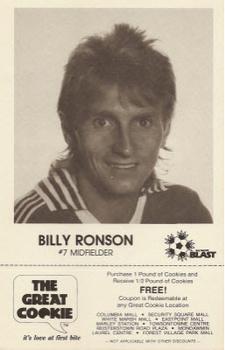 1988-89 The Great Cookie Baltimore Blast #NNO Billy Ronson Front
