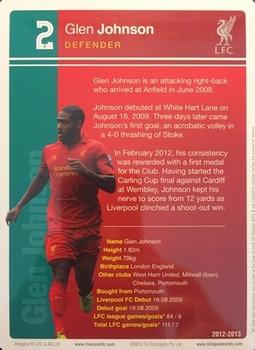 2012-13 Tin Concepts FC Legends Liverpool #NNO Glen Johnson Back