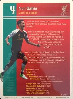 2012-13 Tin Concepts FC Legends Liverpool #NNO Nuri Sahin Back