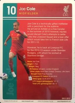 2012-13 Tin Concepts FC Legends Liverpool #NNO Joe Cole Back