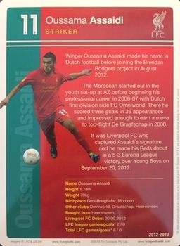 2012-13 Tin Concepts FC Legends Liverpool #NNO Oussama Assaidi Back