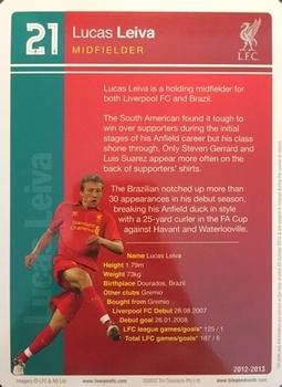 2012-13 Tin Concepts FC Legends Liverpool #NNO Lucas Leiva Back