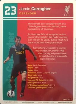 2012-13 Tin Concepts FC Legends Liverpool #NNO Jamie Carragher Back