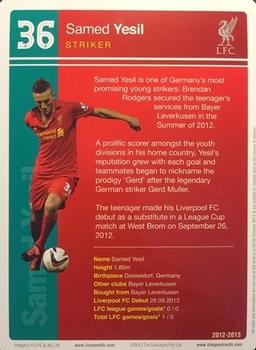2012-13 Tin Concepts FC Legends Liverpool #NNO Samed Yesil Back