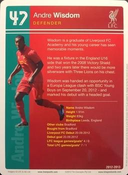 2012-13 Tin Concepts FC Legends Liverpool #NNO Andre Wisdom Back