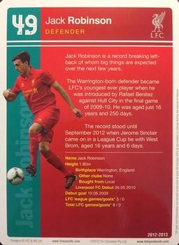 2012-13 Tin Concepts FC Legends Liverpool #NNO Jack Robinson Back