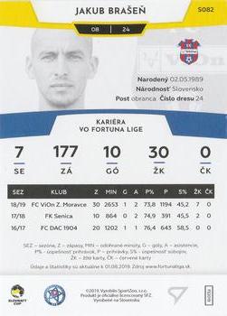 2019-20 SportZoo Futbalové Slovensko #S082 Jakub Brasen Back