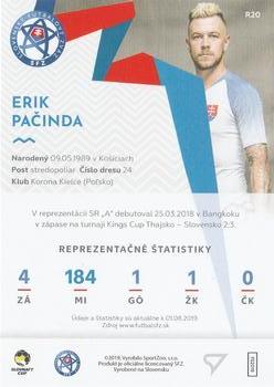 2019-20 SportZoo Futbalové Slovensko - Slovenskí Sokoli #R20 Erik Pacinda Back