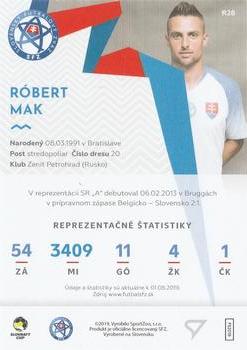 2019-20 SportZoo Futbalové Slovensko - Slovenskí Sokoli #R28 Robert Mak Back