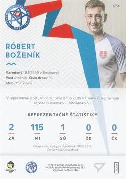 2019-20 SportZoo Futbalové Slovensko - Slovenskí Sokoli #R33 Robert Bozenik Back
