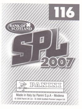 2007 Panini Scottish Premier League Stickers #116 Stevie Crawford Back