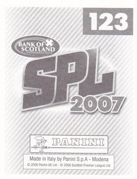 2007 Panini Scottish Premier League Stickers #123 Souleymane Bamba Back