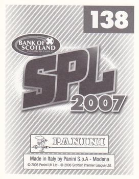 2007 Panini Scottish Premier League Stickers #138 Souleymane Bamba Back