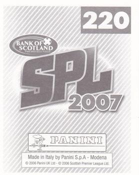2007 Panini Scottish Premier League Stickers #220 David Murphy Back