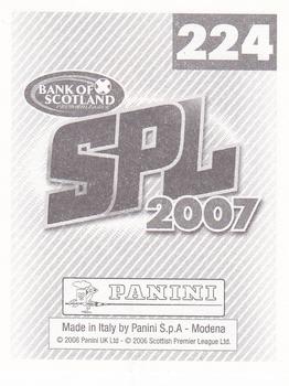 2007 Panini Scottish Premier League Stickers #224 Steven Whittaker Back
