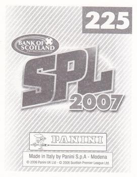 2007 Panini Scottish Premier League Stickers #225 David Murphy Back