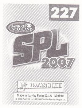 2007 Panini Scottish Premier League Stickers #227 Shelton Martis Back