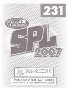 2007 Panini Scottish Premier League Stickers #231 Michael Stewart Back