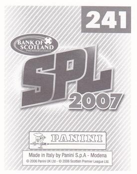 2007 Panini Scottish Premier League Stickers #241 Ivan Sproule Back